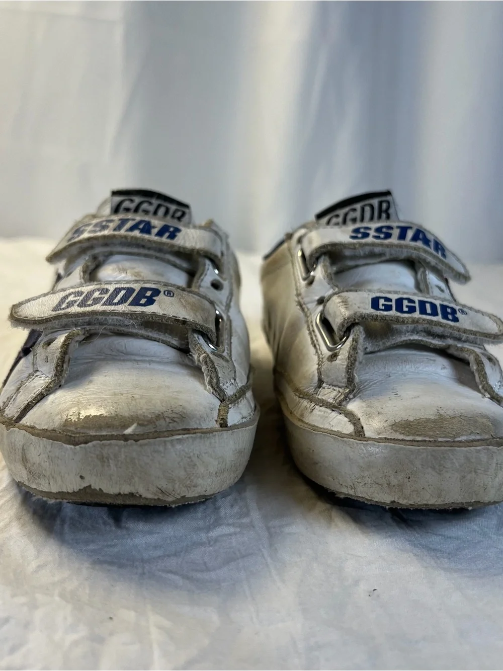 Golden Goose SSTAR Kids sz28/11 White & Navy Star Velcro OldSchool EDT Sneakers
